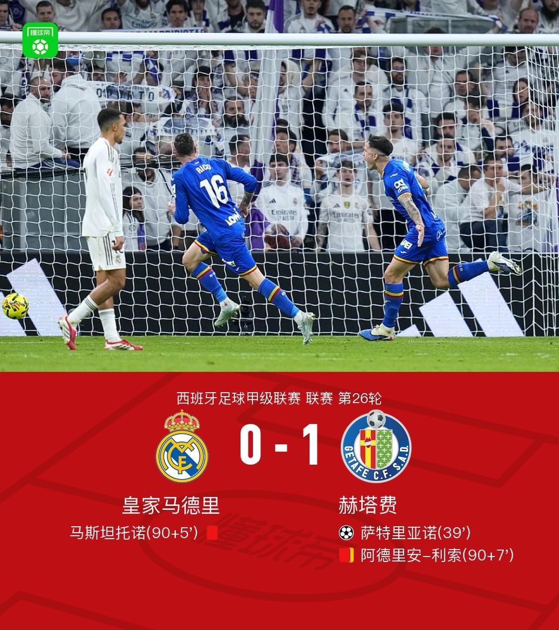 亚博体育登录入口-剑南春｜皇马0-1赫塔费，萨特里亚诺凌空斩，维尼修斯失单刀